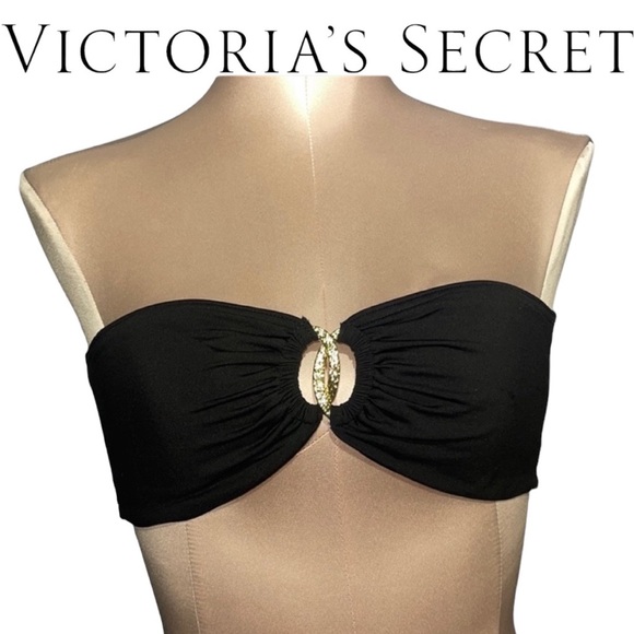 Victoria's Secret Other - Victoria’s Secret black bikini top with gold accent.  Size M